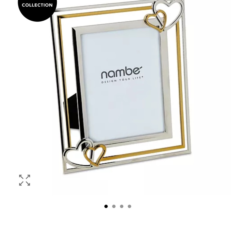 Nambe Dual Heart Silver and Gold Frame - Picture 2 of 6